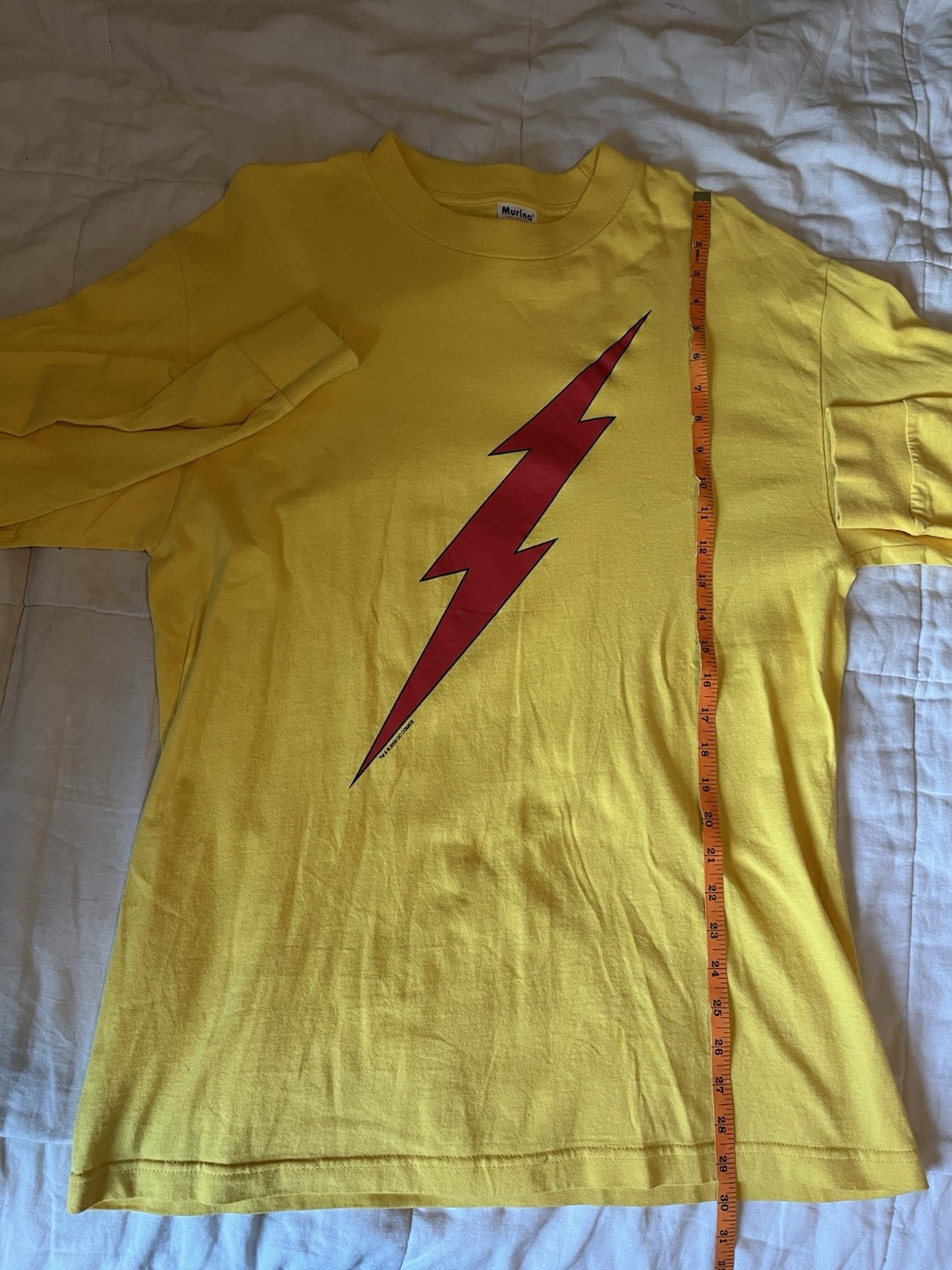 Vintage Reverse Flash DC Comics Logo Graphic Yellow Long Sleeve Shirt Men’s L