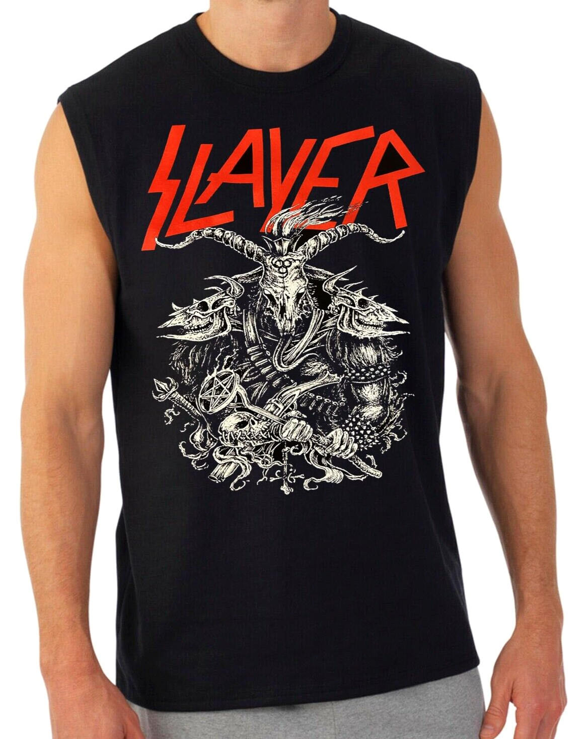 SLAYER WARRIOR Heavy Metal Band Men’s Black Muscle Shirt