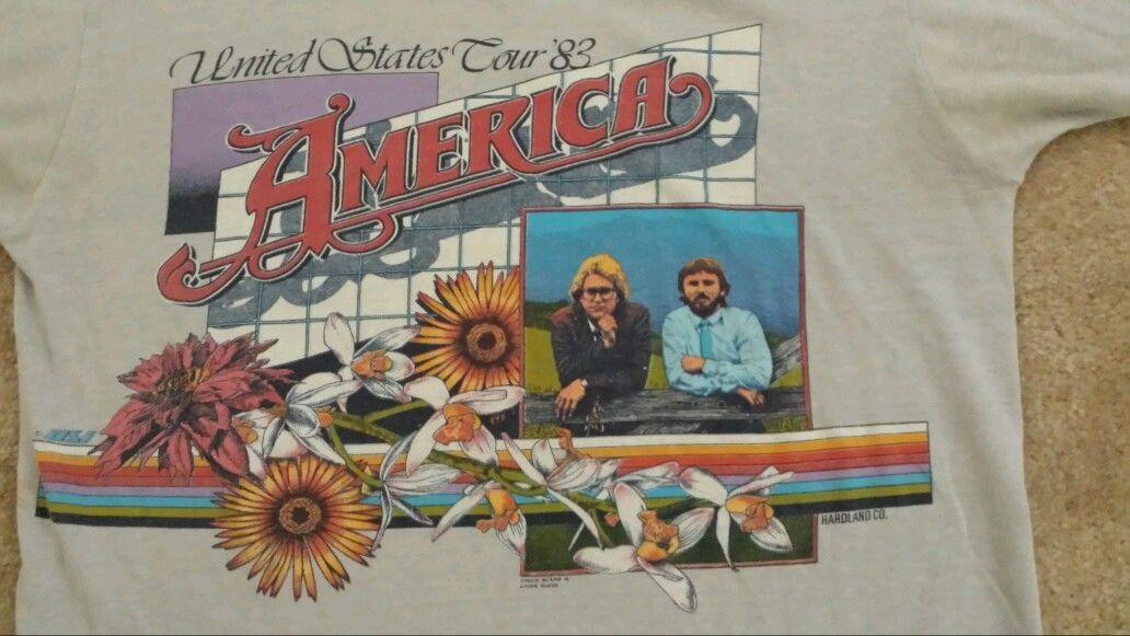 VINTAGE 1983 AMERICA BAND CONCERT TOUR T-Shirt BL337