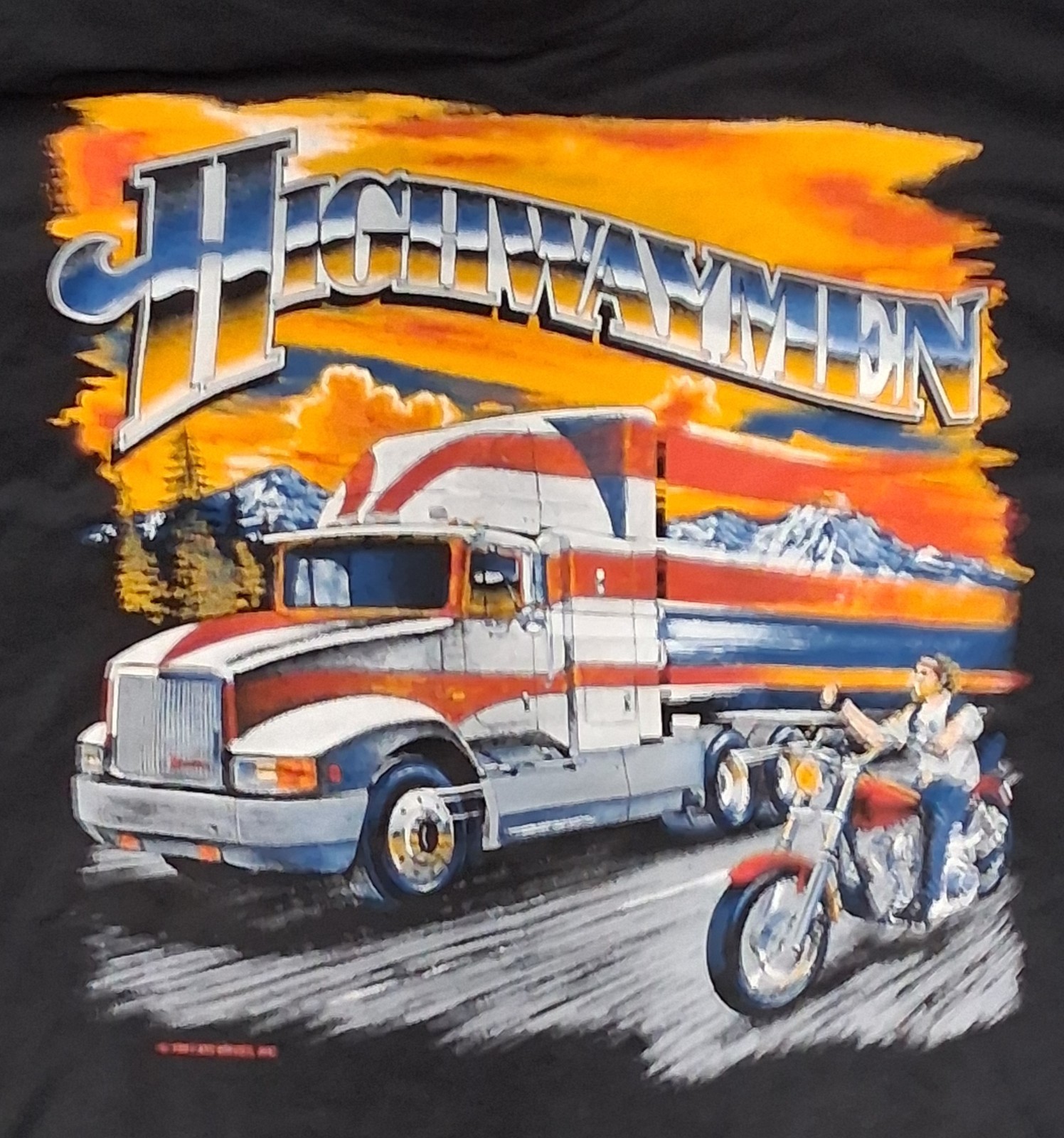 VTG 1995 Boone NC Bike Rally Shirt 2XL Highwaymen Trucker Single Stitch