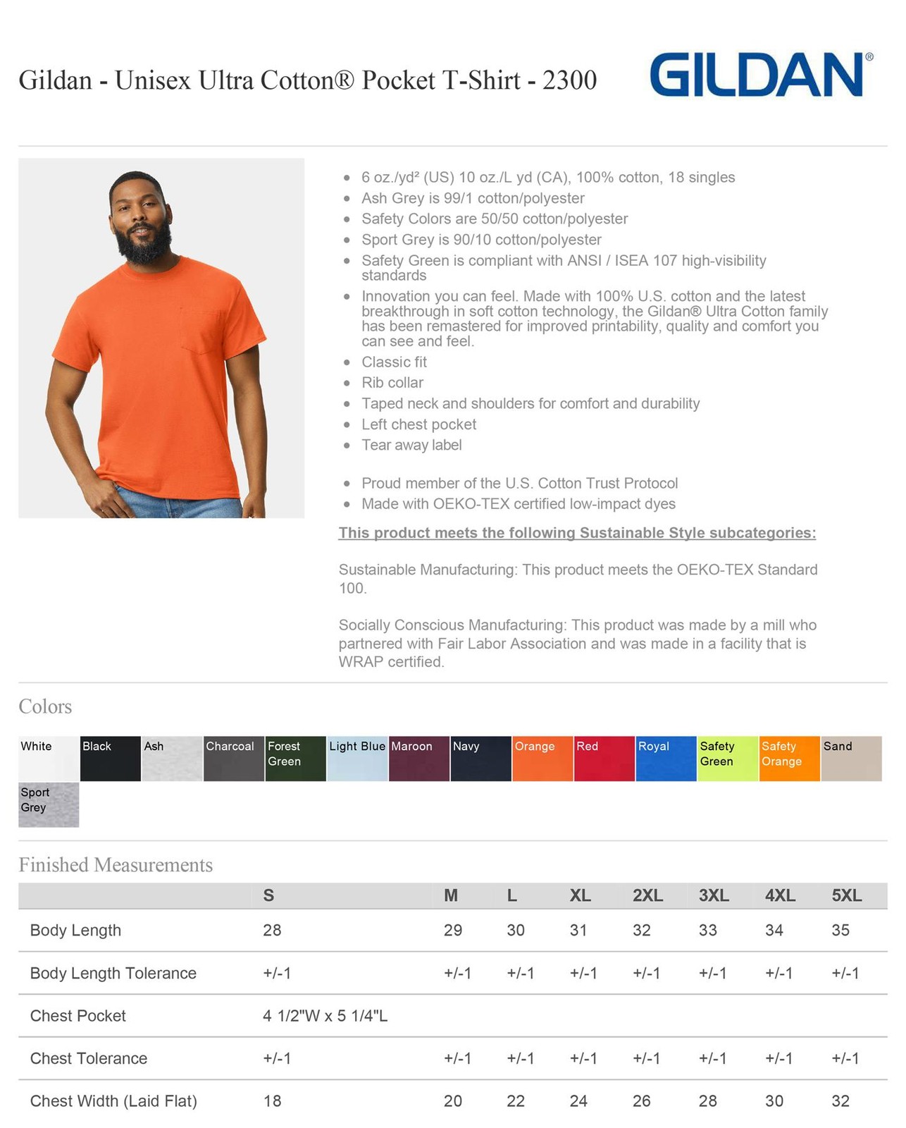 Gilda Mens Short Sleeve Cotton Crew Neck Stylish T-Shirt With Pocket 2300