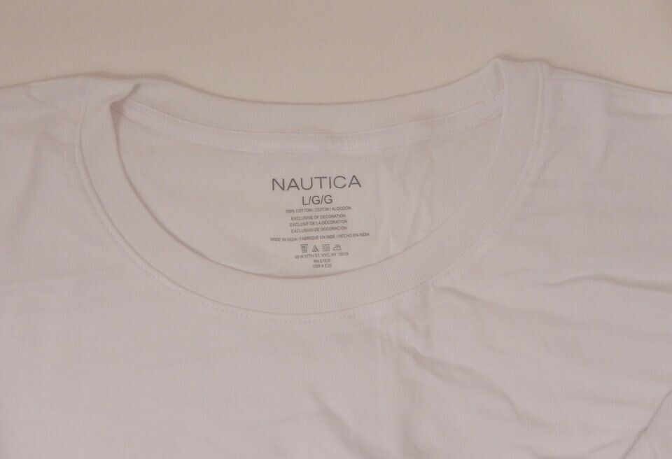 NAUTICA MENS 4 PACK COTTON WHITE CREW-NECK S M L XL XXL T-SHIRTS UNDERSHIRTS-NEW