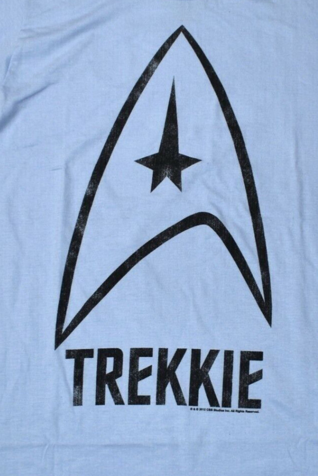Star Trek Mens Trekkie Light Blue Shirt NWT Small