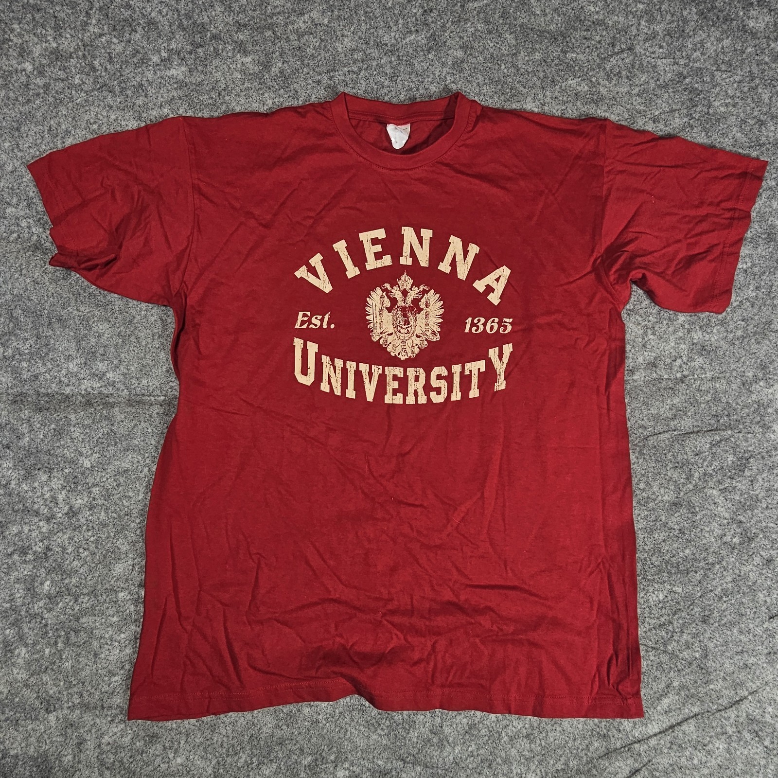 Vienna University Graphic T Shirt Men L Red 100% Cotton