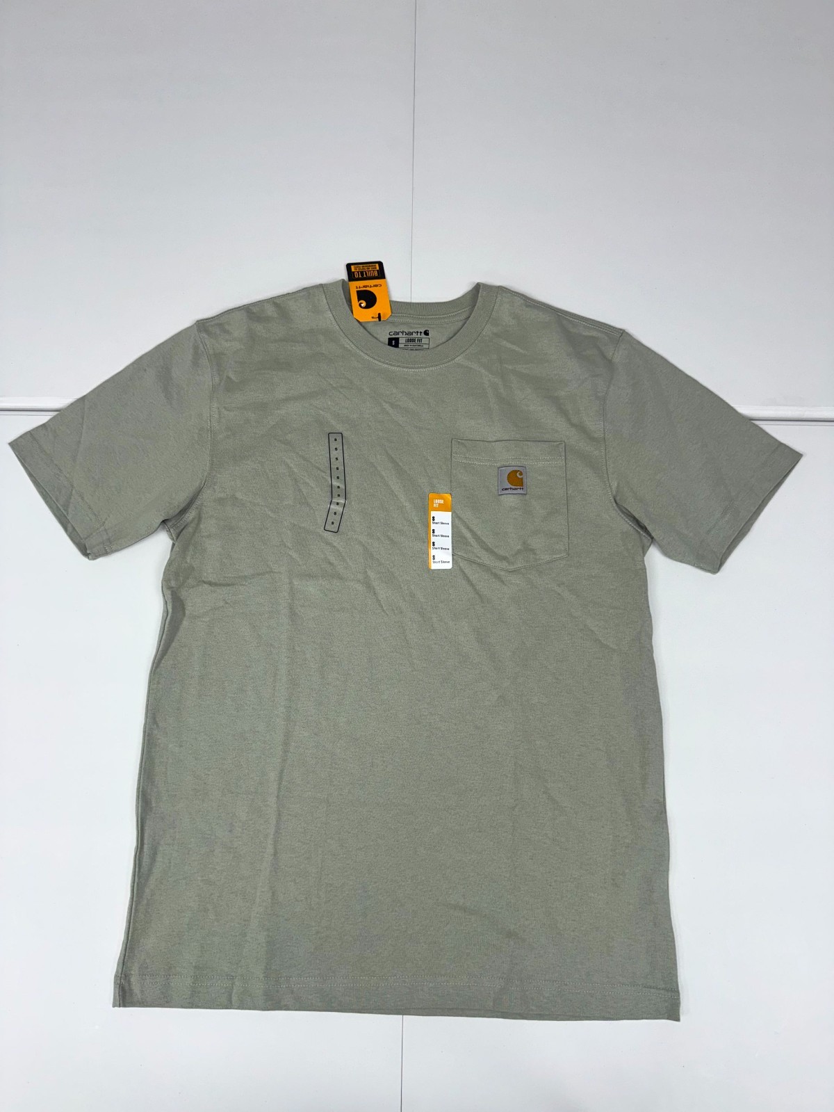 Carhartt K87 Workwear Pocket T Shirt Mens Gray Logo Loose Fit Casual Workwear