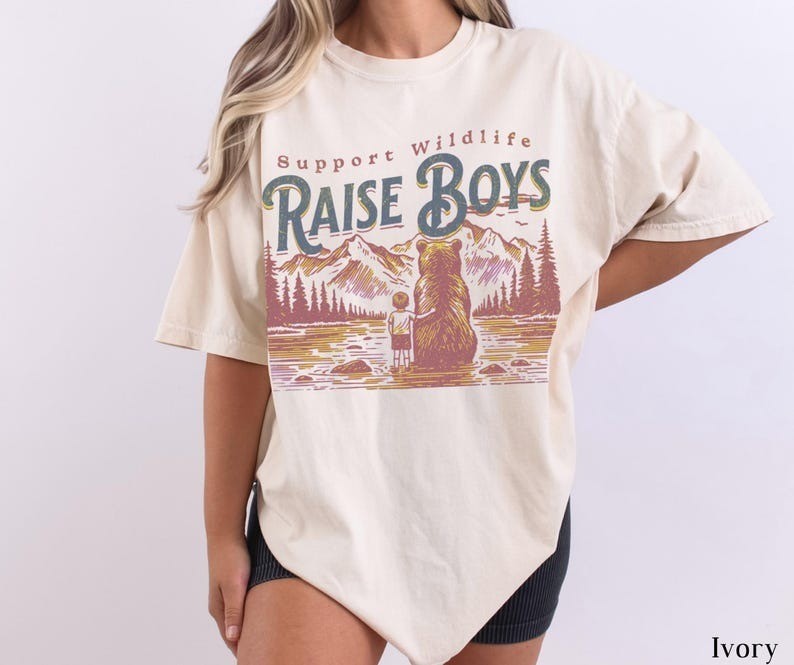 Support Wildlife Raise Boys Shirt, Funny Mama Bear Graphic Tee, Funny Mom Gift