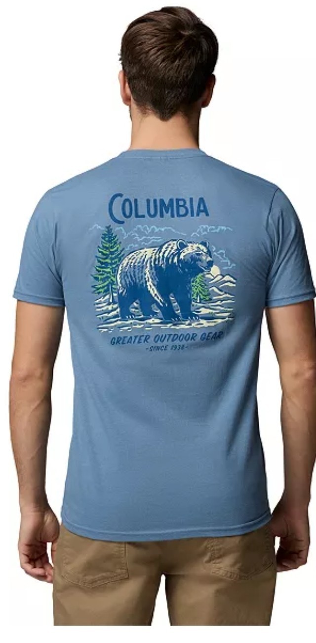 Columbia Men’s Arrr Graphic T-Shirt Size 2XL Color Steel Blue