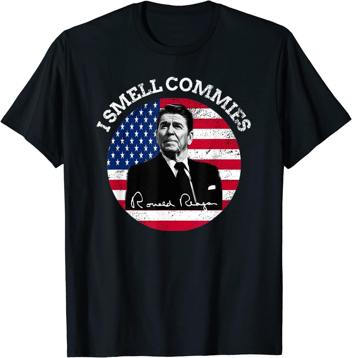 Smell Commies Republican Conservative Ronald Regan Biden T-Shirt S-5XL