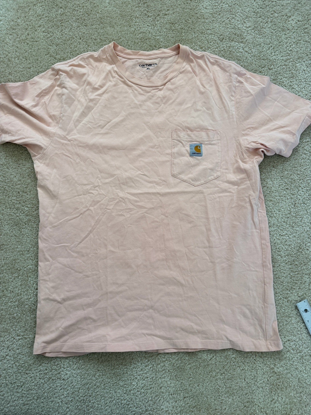 Carhartt Men’s Pink Solid Pocket Logo Short Sleeve Crew Neck T-Shirt Size XL