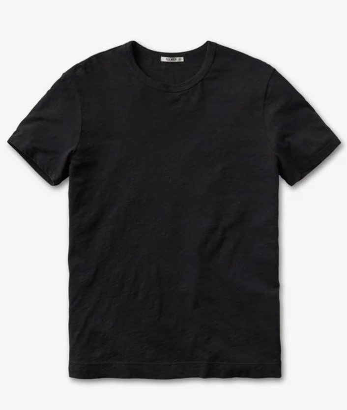 Buck Mason USA Made Slub Cotton 145GSM Black T-Shirt STANDARD Length
