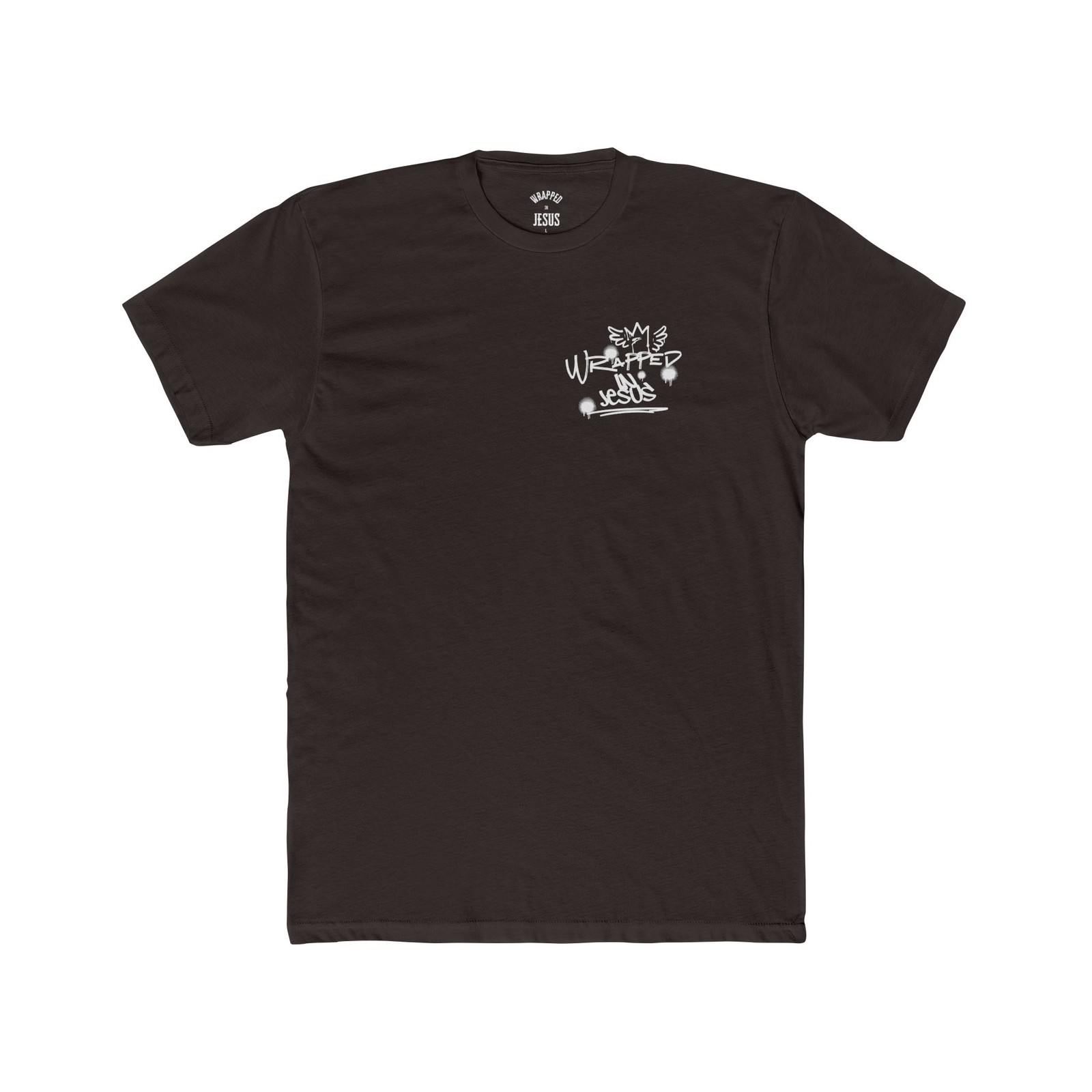 Wrapped in Jesus Graffiti Angel Script T-Shirt – Urban Christian Tee.