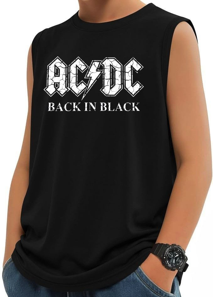 AC/DC Rock Band Youth’s Muscle Shirts (Multiple Designs & Color)