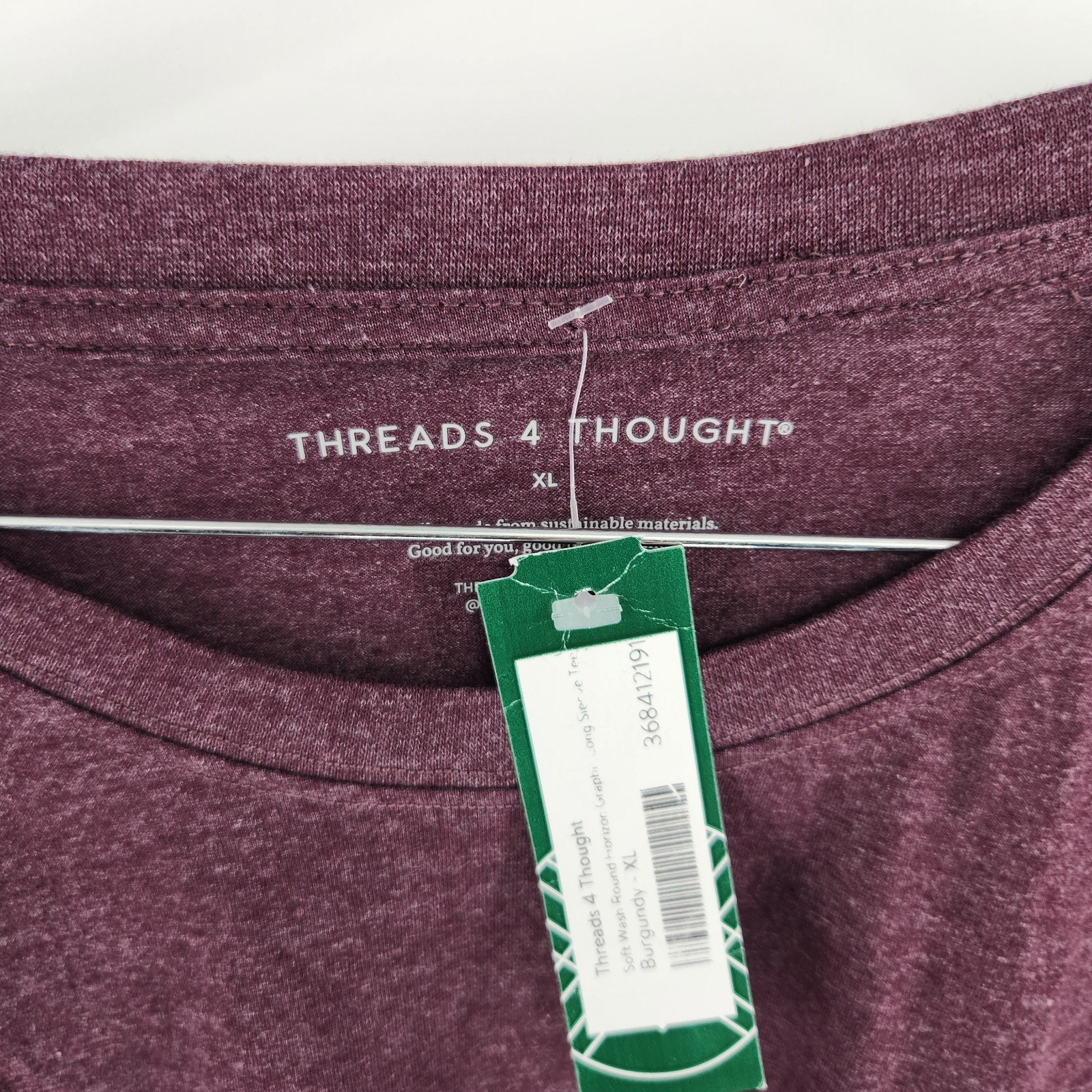 Threads 4 Thought Men’s Burgundy XL Round Horizon Graphic Long Sleeve Tee NWT