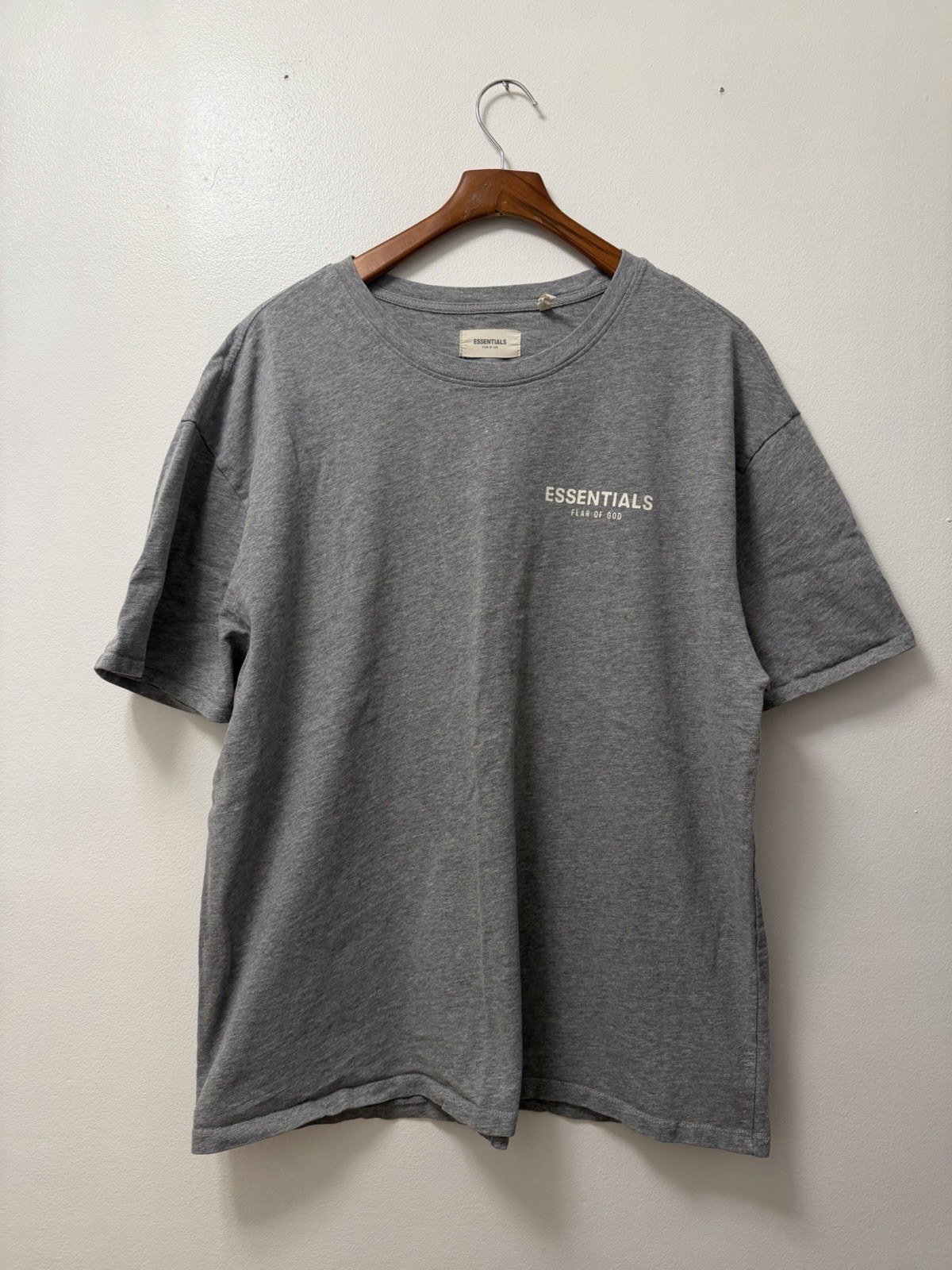 Fear of God Essentials Tee ‘Dark Oatmeal’ Gray Oversized T-Shirt Men’s Large