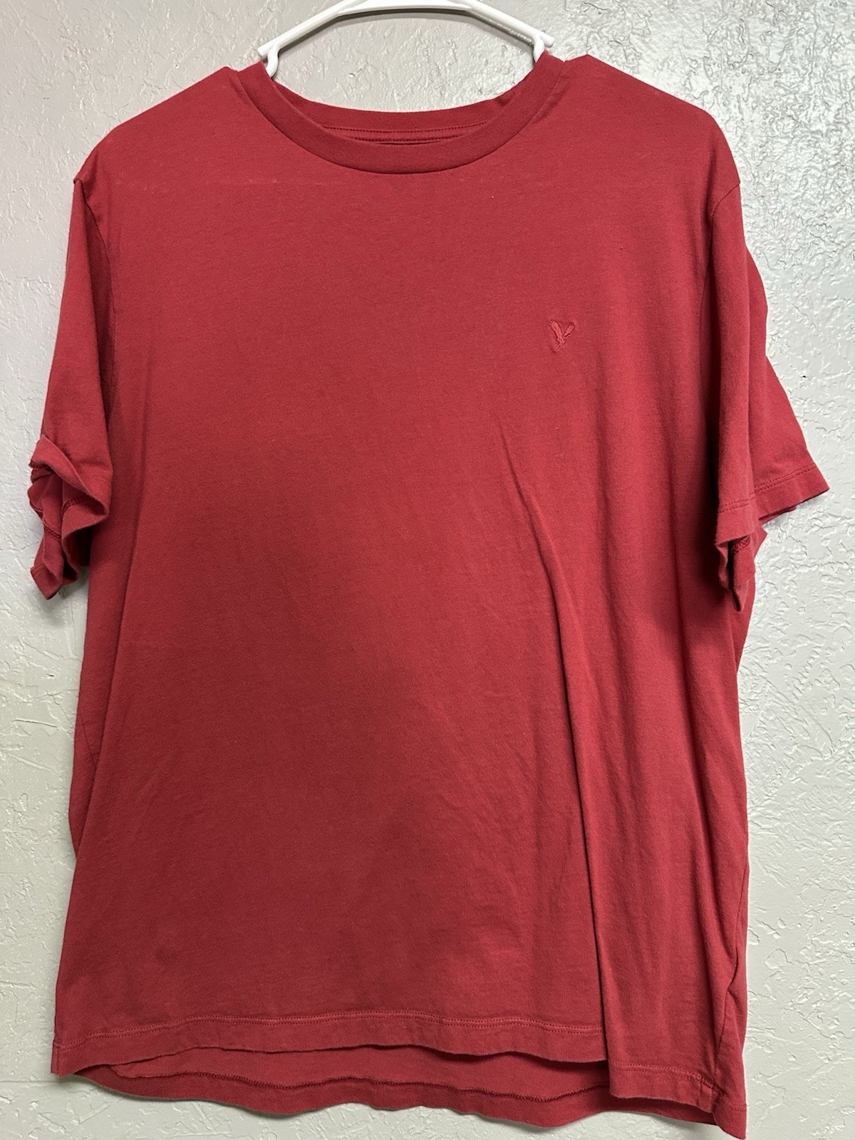 American Eagle Outfitters Mens Red Short Sleeve Standard Fit Cotton T-Shirt L