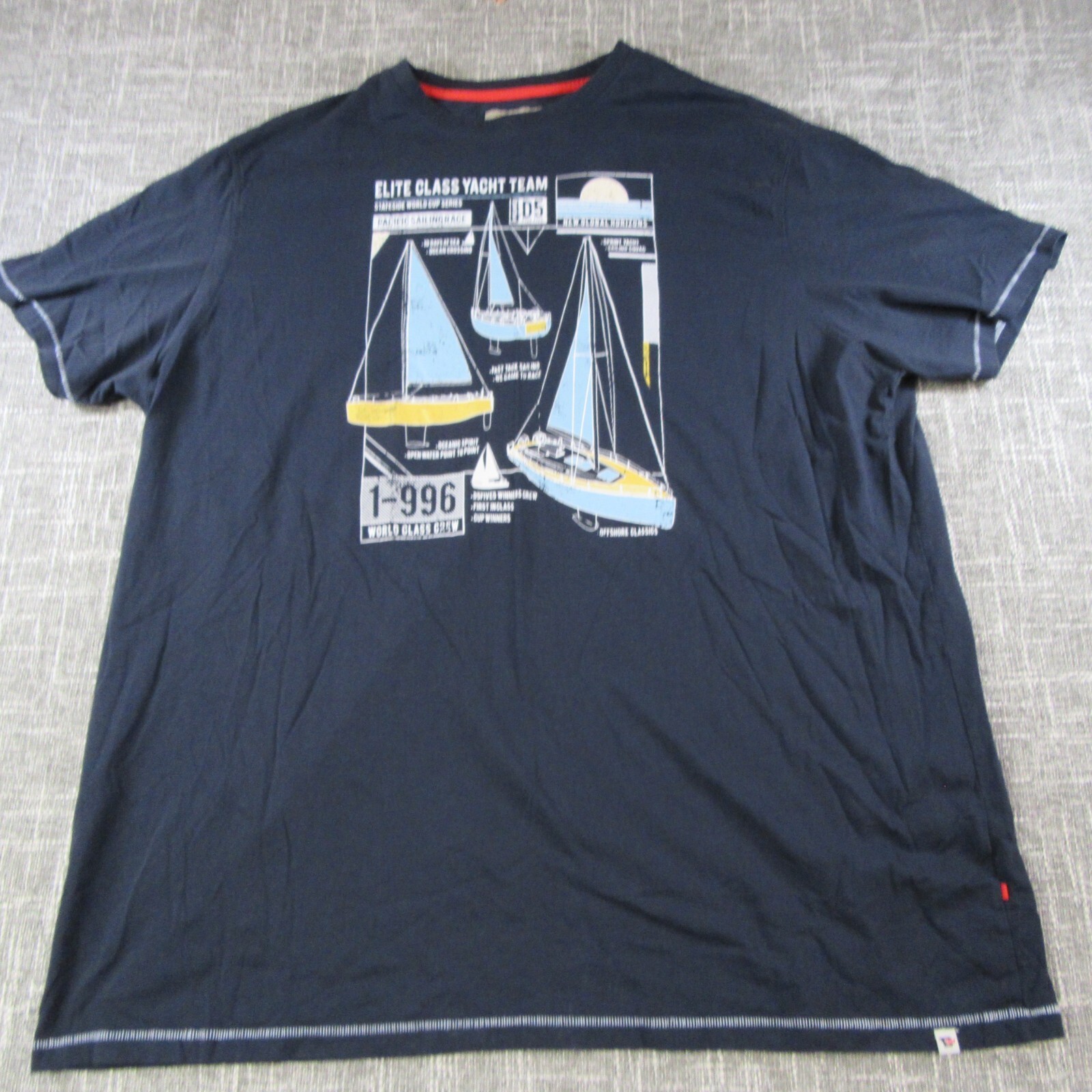 D555 T Shirt Mens 3XL Red “Elite Class Yacht Team”