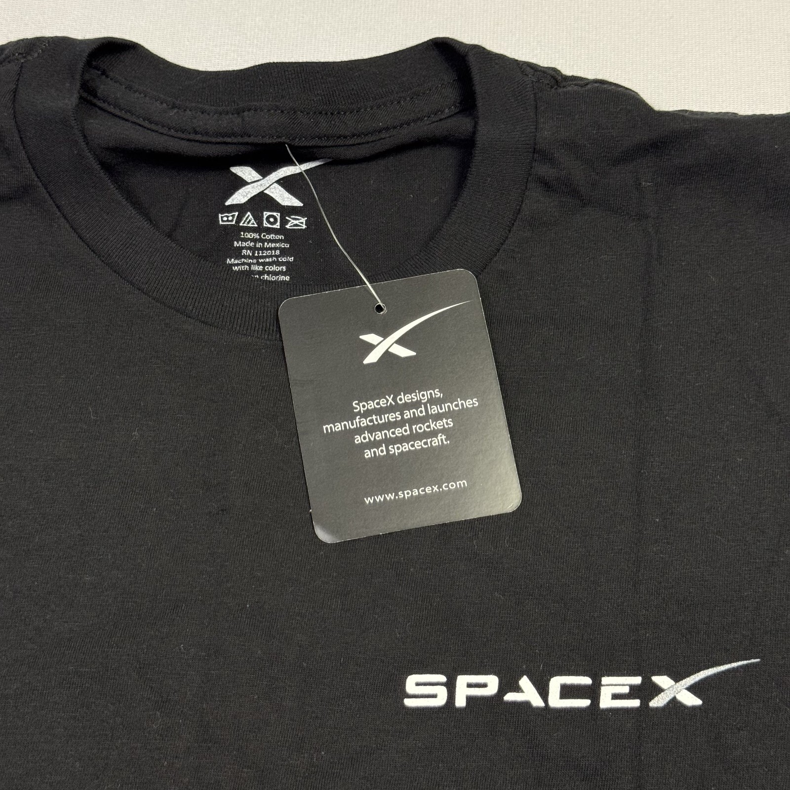 Space X Flacon 9 NWT T-Shirt Short Sleeve GovSat-1 Cotton Black Men’s Small