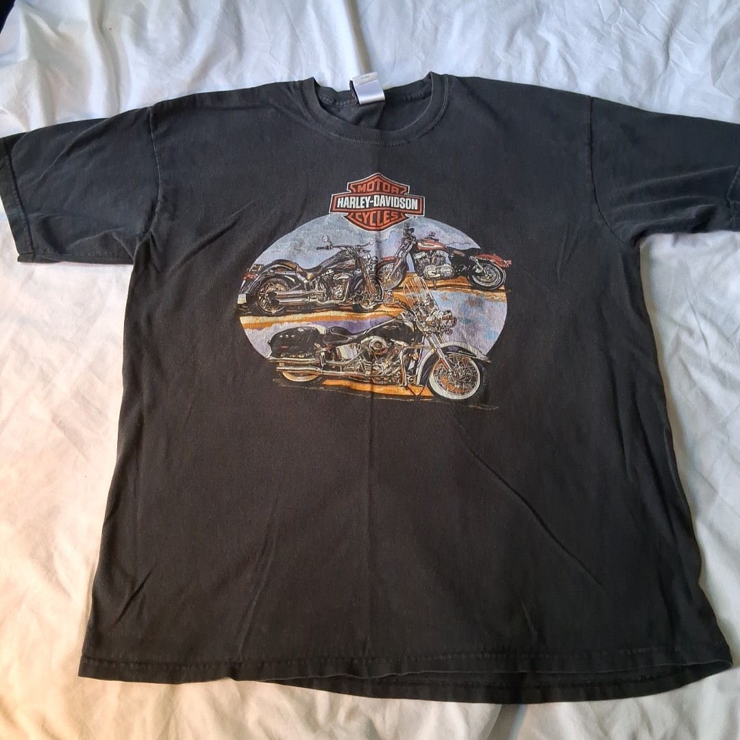 Harley Davidson Pat Rogers Speedway Tshirt Sz XL Black -3 Harley Cycles Graphic
