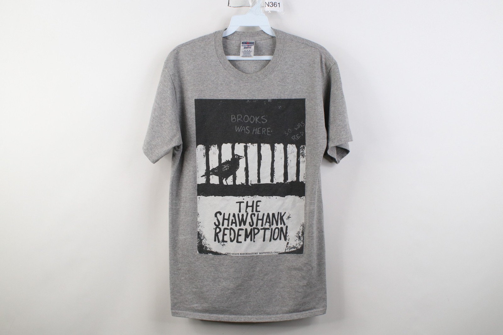 Vintage Mens Medium The Shawshank Redemption Movie Short Sleeve T-Shirt Gray