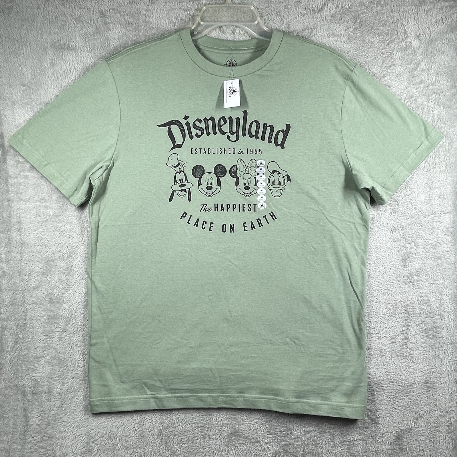 Disneyland Shirt M Green The Happiest Place on Earth Adult Mickey & Friends NWT