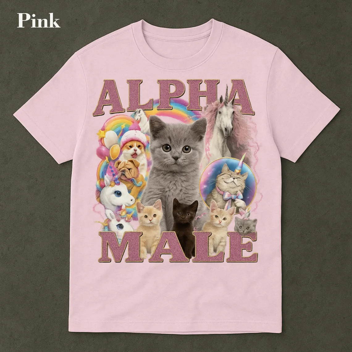 Alpha Male Funny Kitten Shirt, Funny Cat Meme Shirt, Boyfriend Gift,Cat Lover