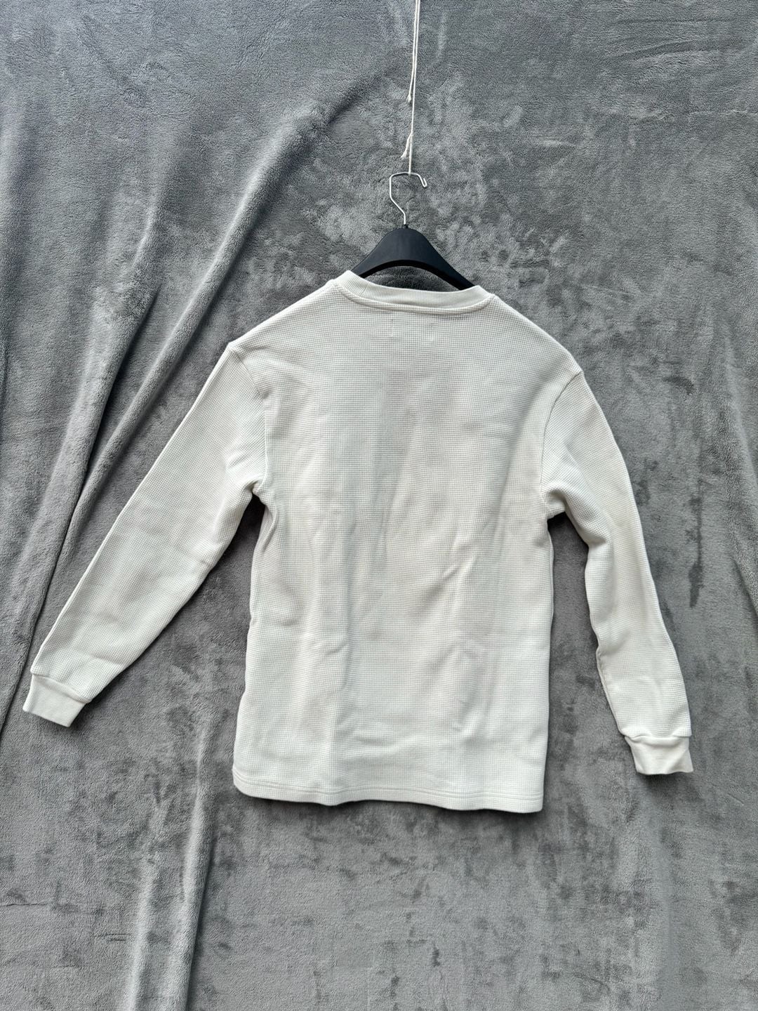 Palace Waffle Longsleeve Spellout Top Soft White/Burgundy