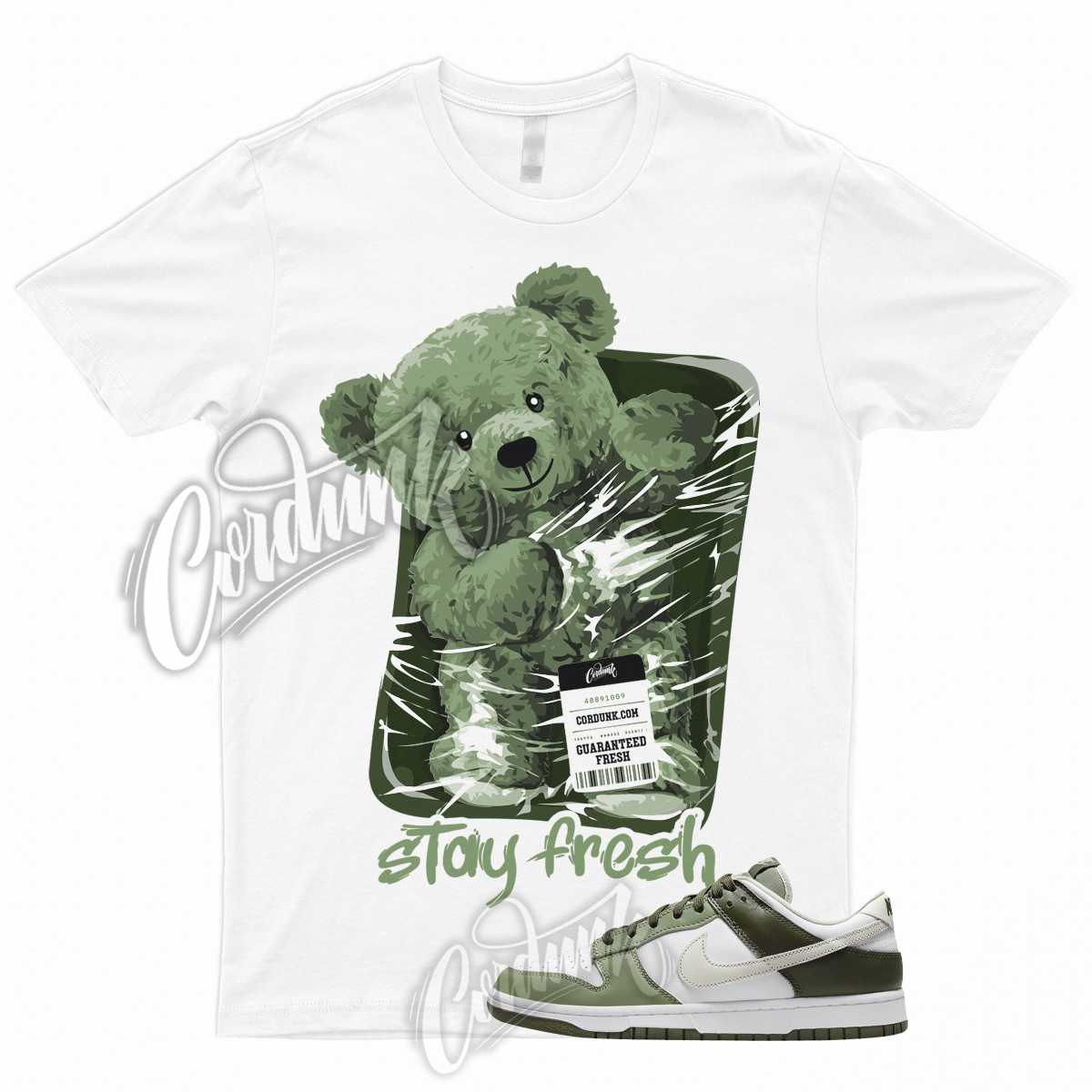 STAY T Shirt to Match Dunk Low White Oil Green Cargo Khaki Light Bone Olive 1