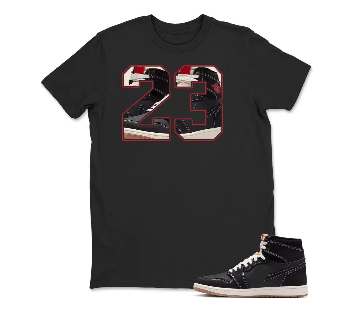 Number 23 Shirt To Match AJ 1 High OG Flight Club – JD 1, BLACK/WHITE