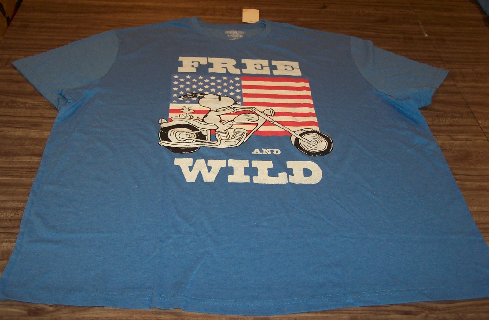 PEANUTS SNOOPY MOTORCYCLE Free and Wild T-Shirt Big and Tall 3XL 3XLT NEW