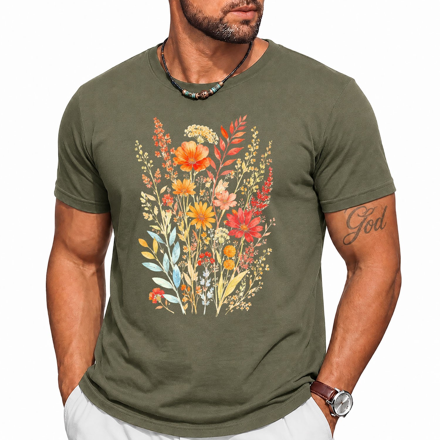 Spring Casual Wear Floral Shirt Perfect Gift Beautiful Blooms Design Tee Apparel