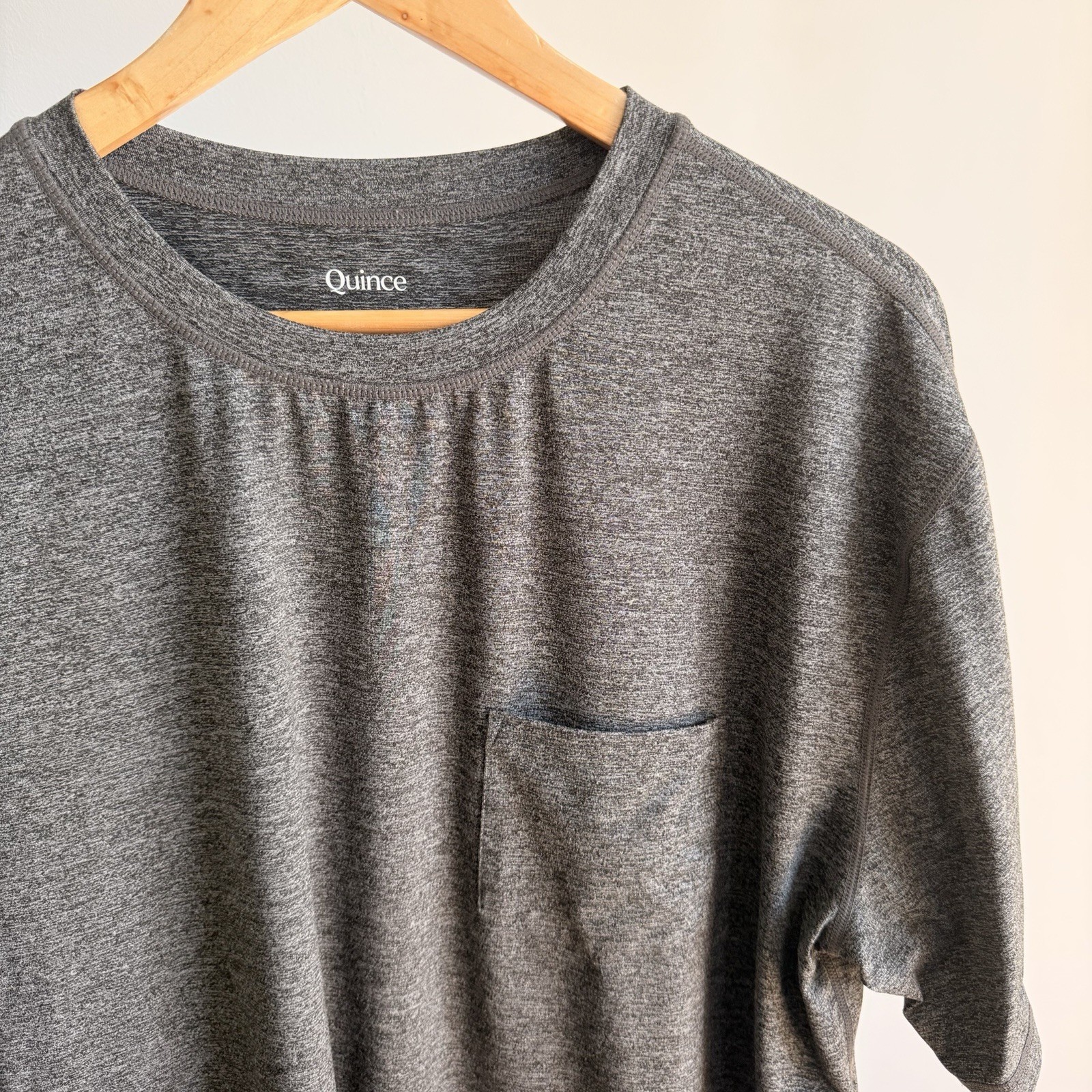 Quince Flowknit Breeze Performance Pocket Tee Charcoal Shirt Men’s Xl
