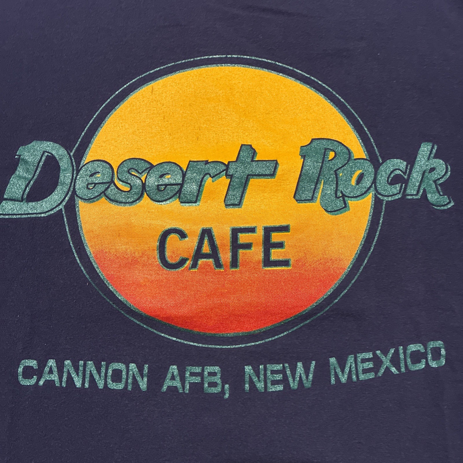 Desert Hard Rock Cafe Cannon AFB New Mexico T-Shirt Size XL Navy Graphic Vintage