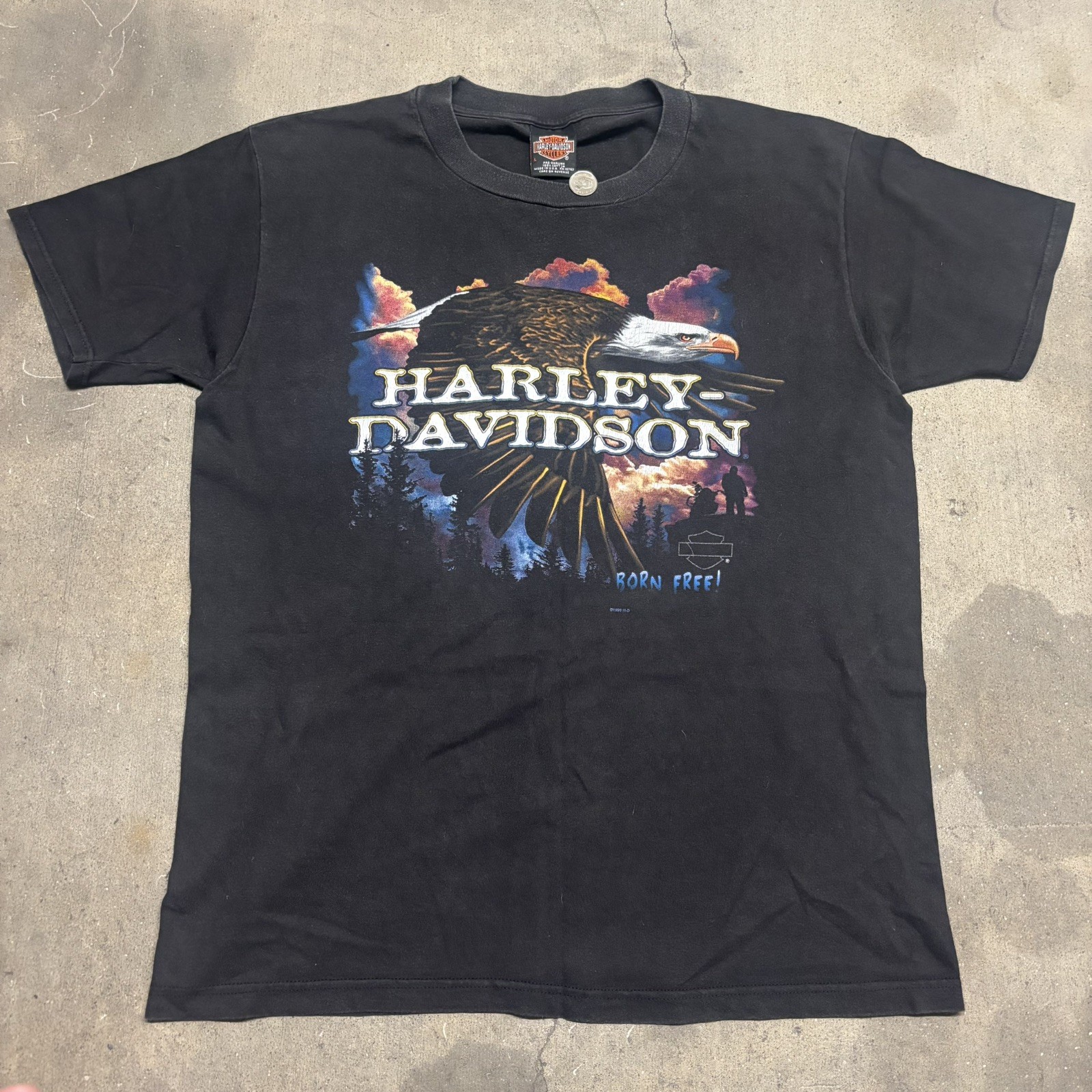 Vtg 1999 Harley Davidson Eagle Soaring Savannah Georgia T-Shirt Large USA Made