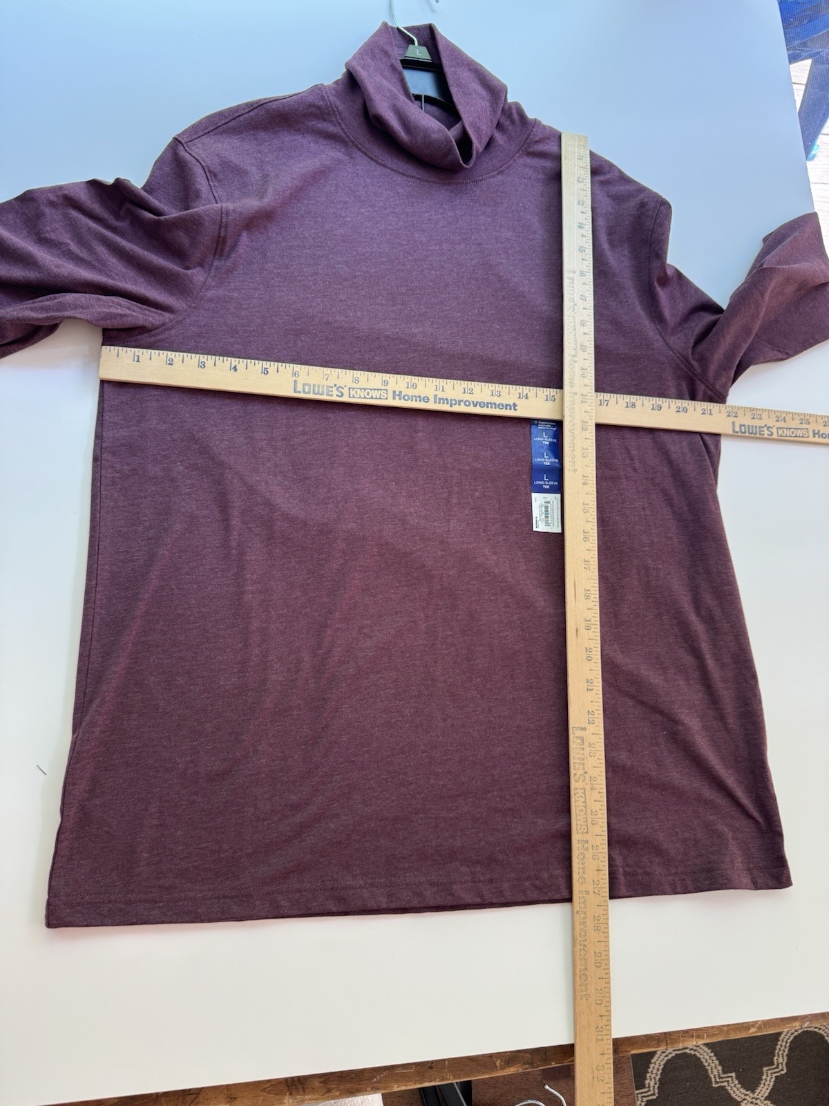 Apt. 9 Premier Flex Long Sleeve Mock Turtleneck Shirt Men’s Sz Large Maroon New