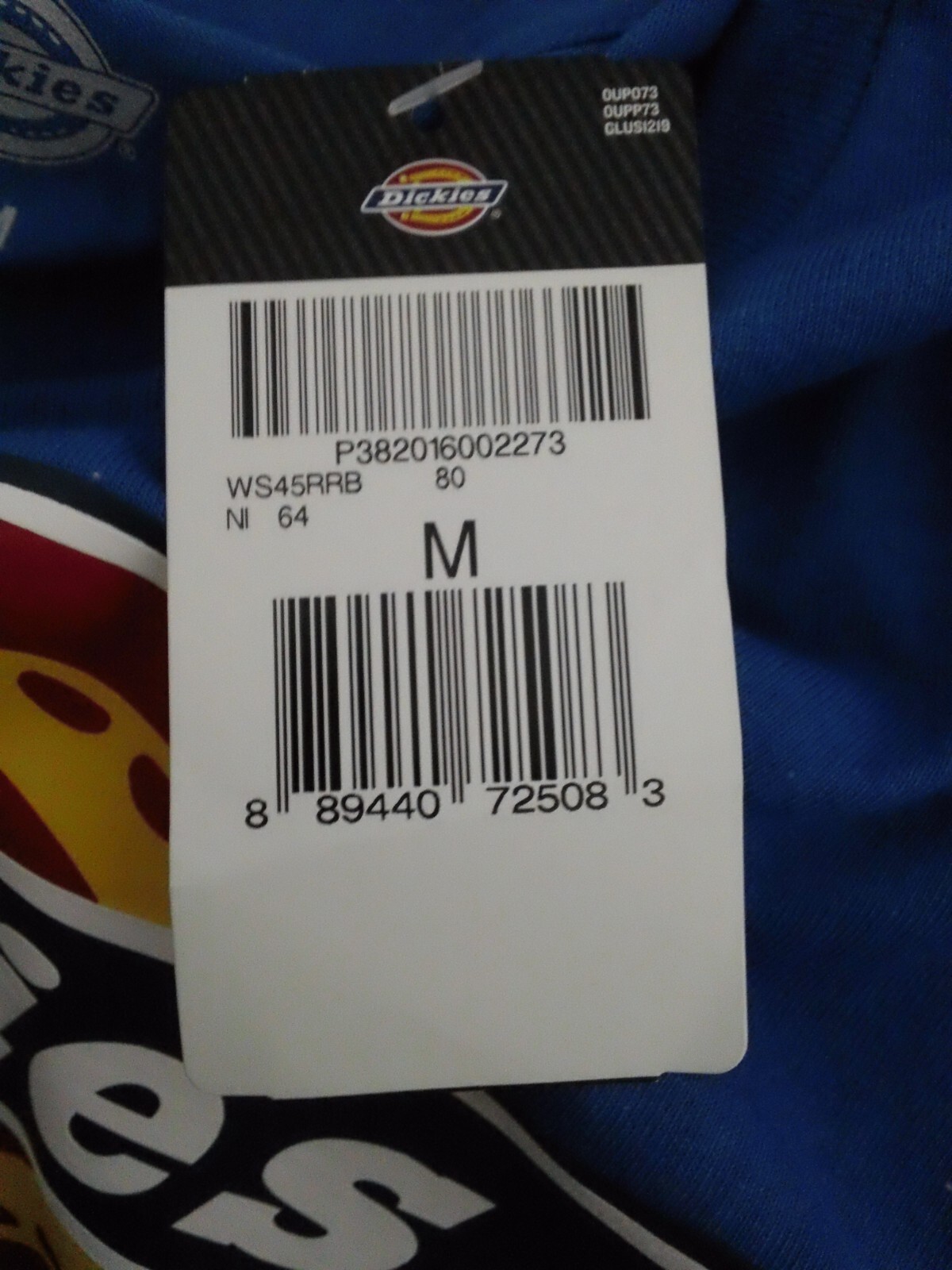 NWT Men’s Size Medium Dickies Logo S/S Blue T-Shirt 100% Cotton