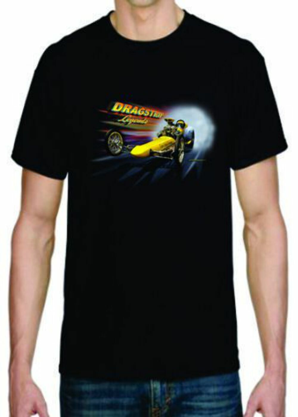 Adult DryBlend® T-Shirt – (YELLOW DRAGSTER LEGENDS – HOT ROD)