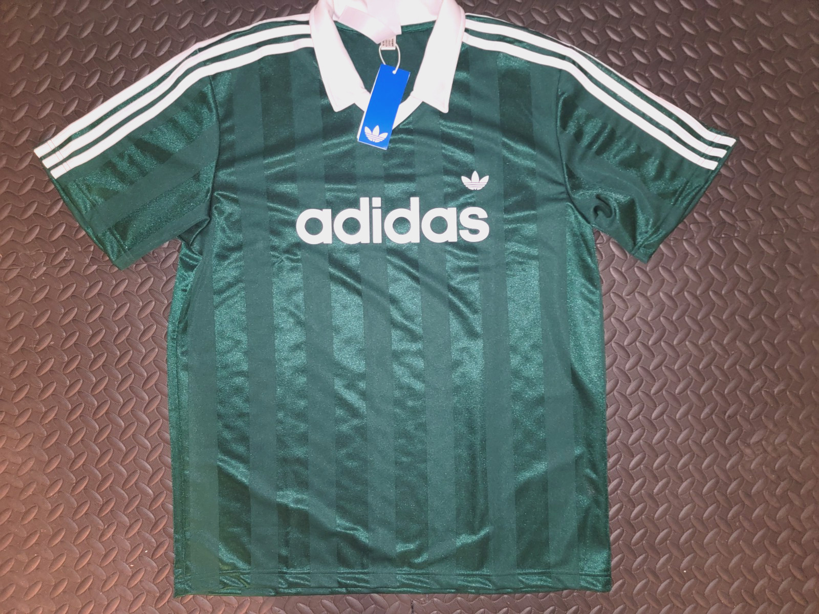 NEW MEN’S ADIDAS ORIGINALS TREFOIL POLY COLLAR TEE SHIRT ~SIZE LARGE #KE358G