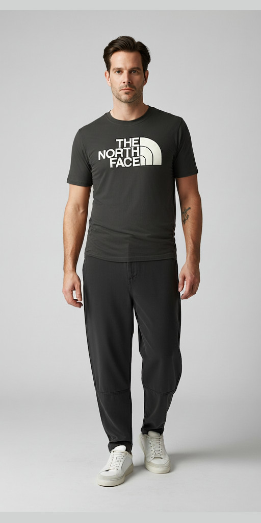 THE NORTH FACE T-Shirt Mens LARGE SS Half Dome Short Sleeve Crew Neck Black NEW
