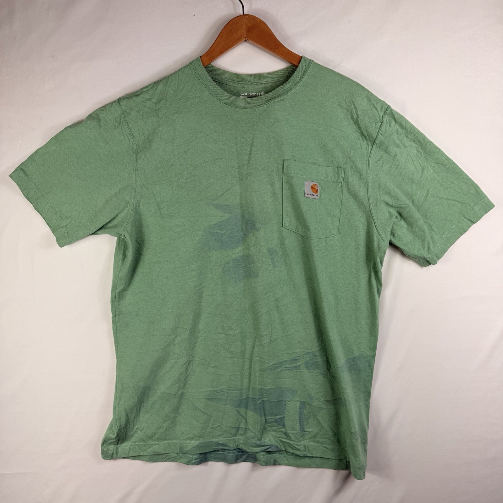 Carhartt T-Shirt Men’s L Loose Fit Green Short Sleeve Pocket Tee Workwear