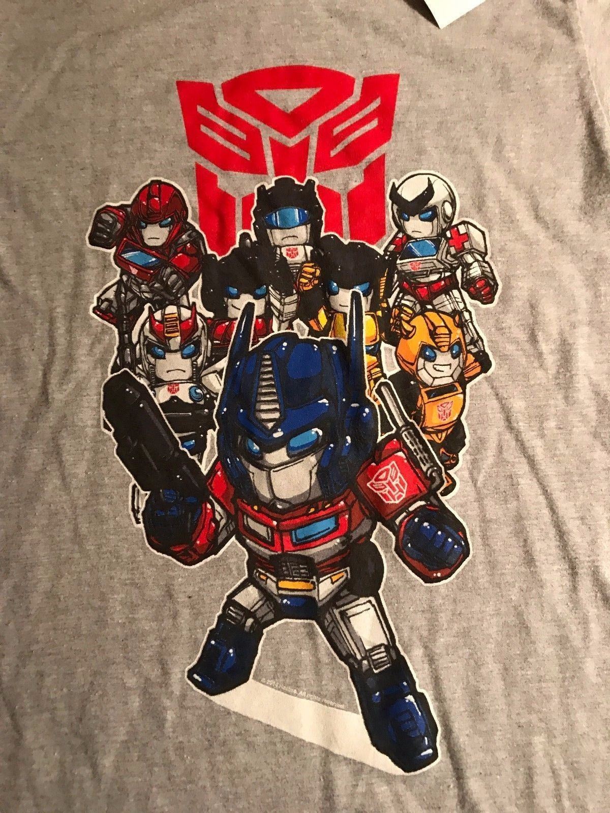 NEW NWT LICENSED TRANSFORMERS Autobots Chibibots COTTON/POLY T-Shirt SMALL GRAY