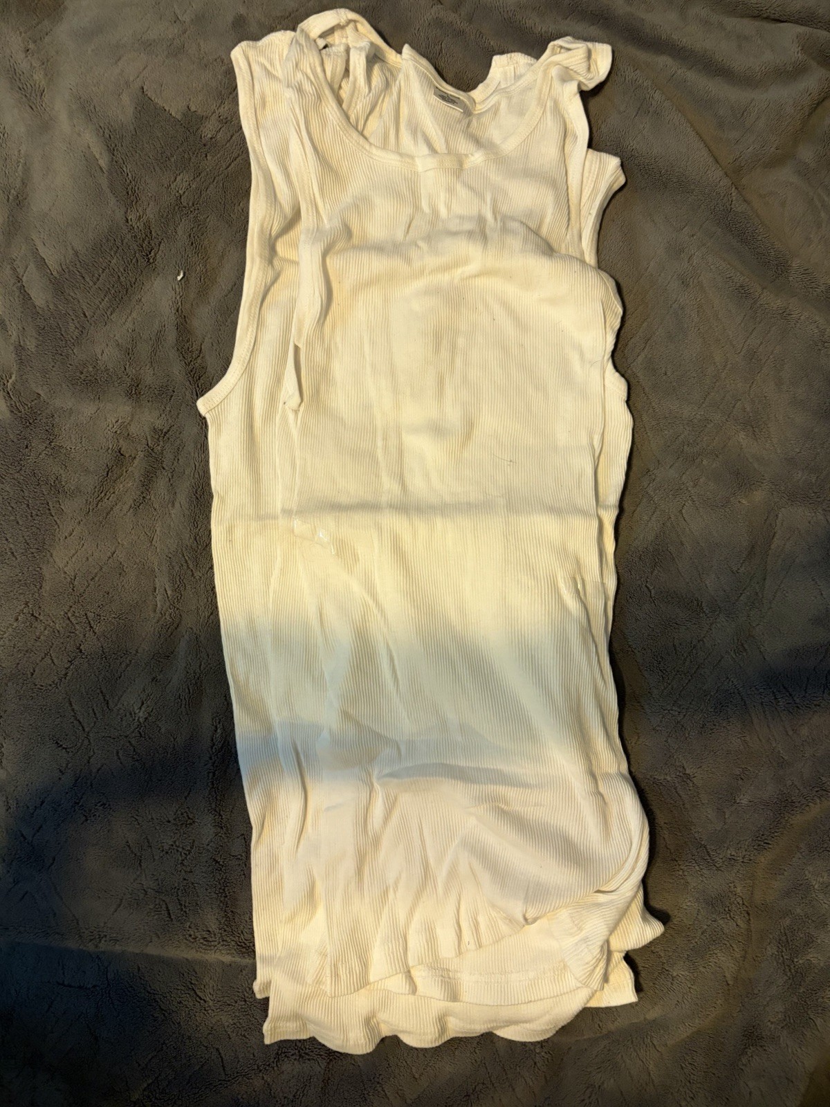 3 Pc Men 100% Cotton A-Shirt Tank Top Ribbed Undershirt Wife Beater White No Pkg