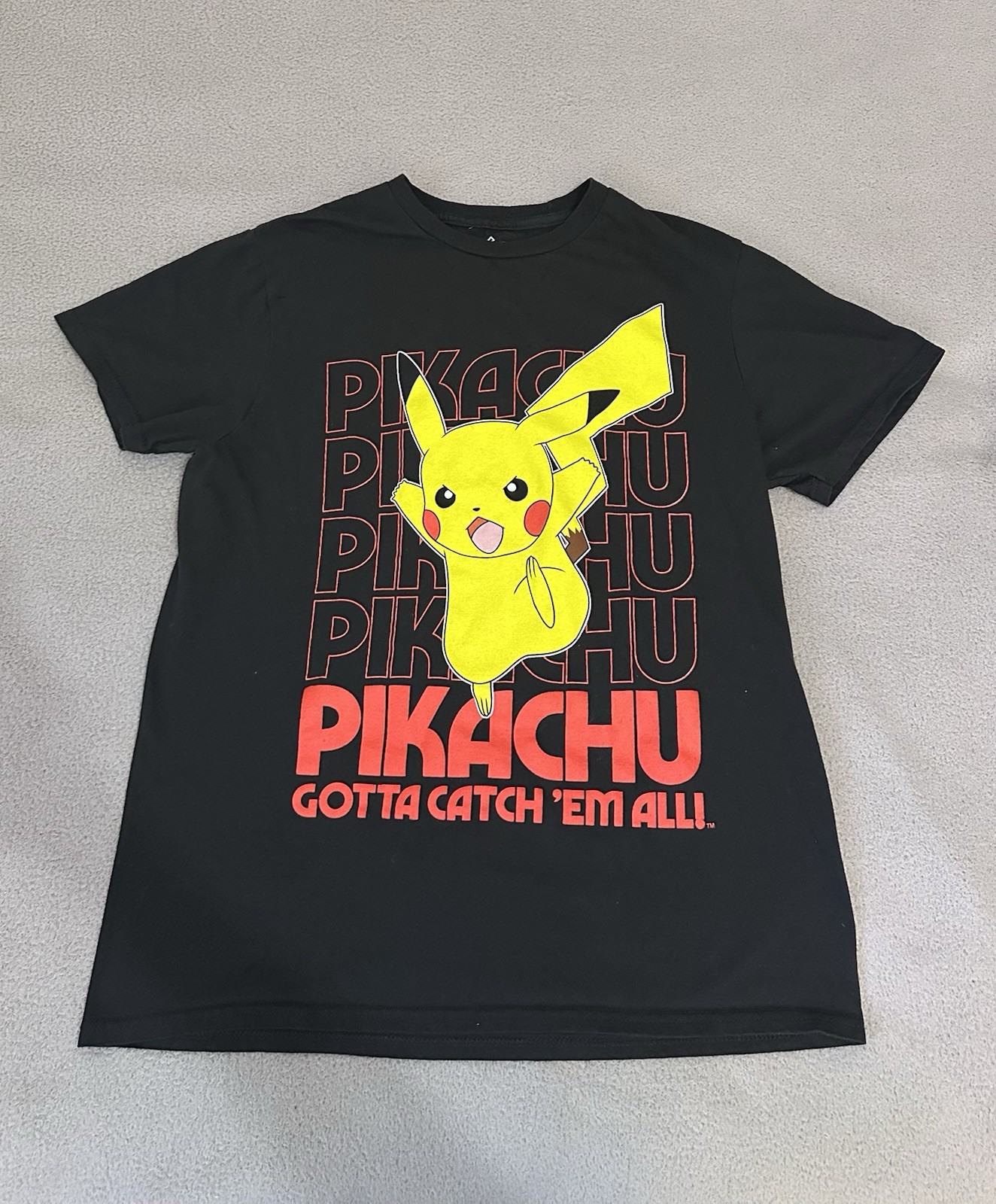 Pokemon Pikachu Gotta Catch Em All T-Shirt Black Unisex Size M Graphic Tee
