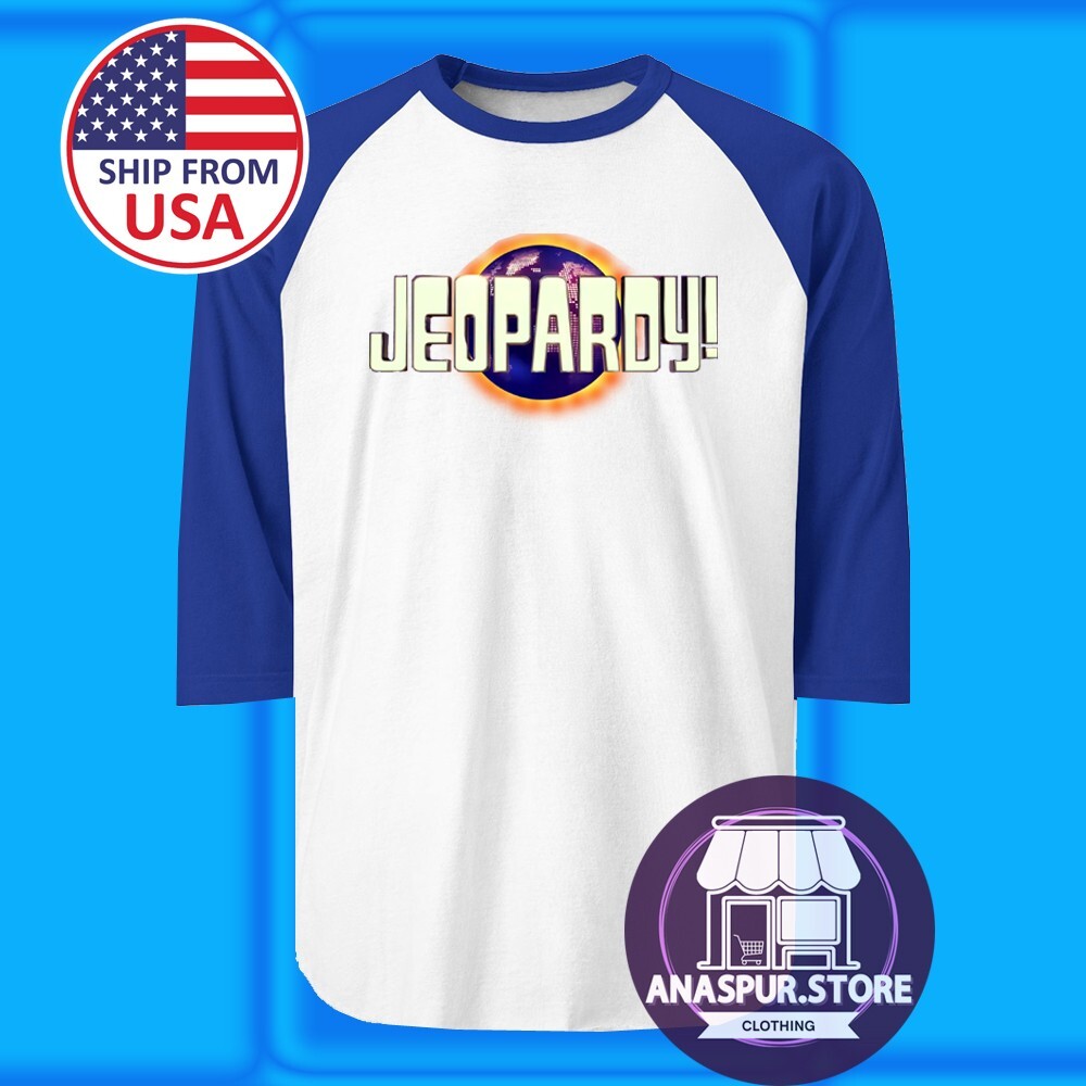 Jeopardy TV Game Show Men’s Raglan Blue Size S-2XL