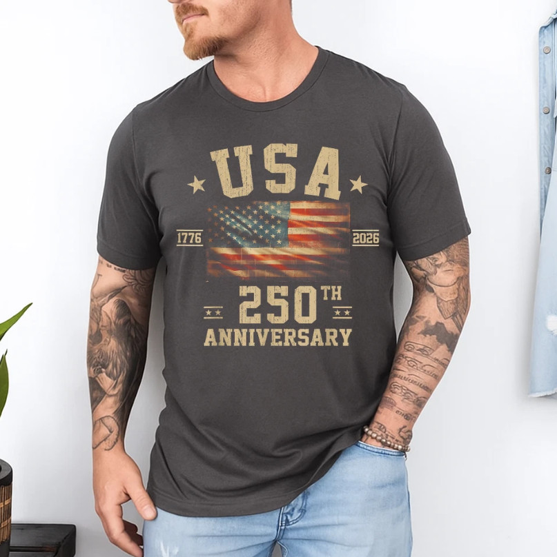 America US Flag Patriotic 250th Anniversary USA 4th of July T-Shirt
