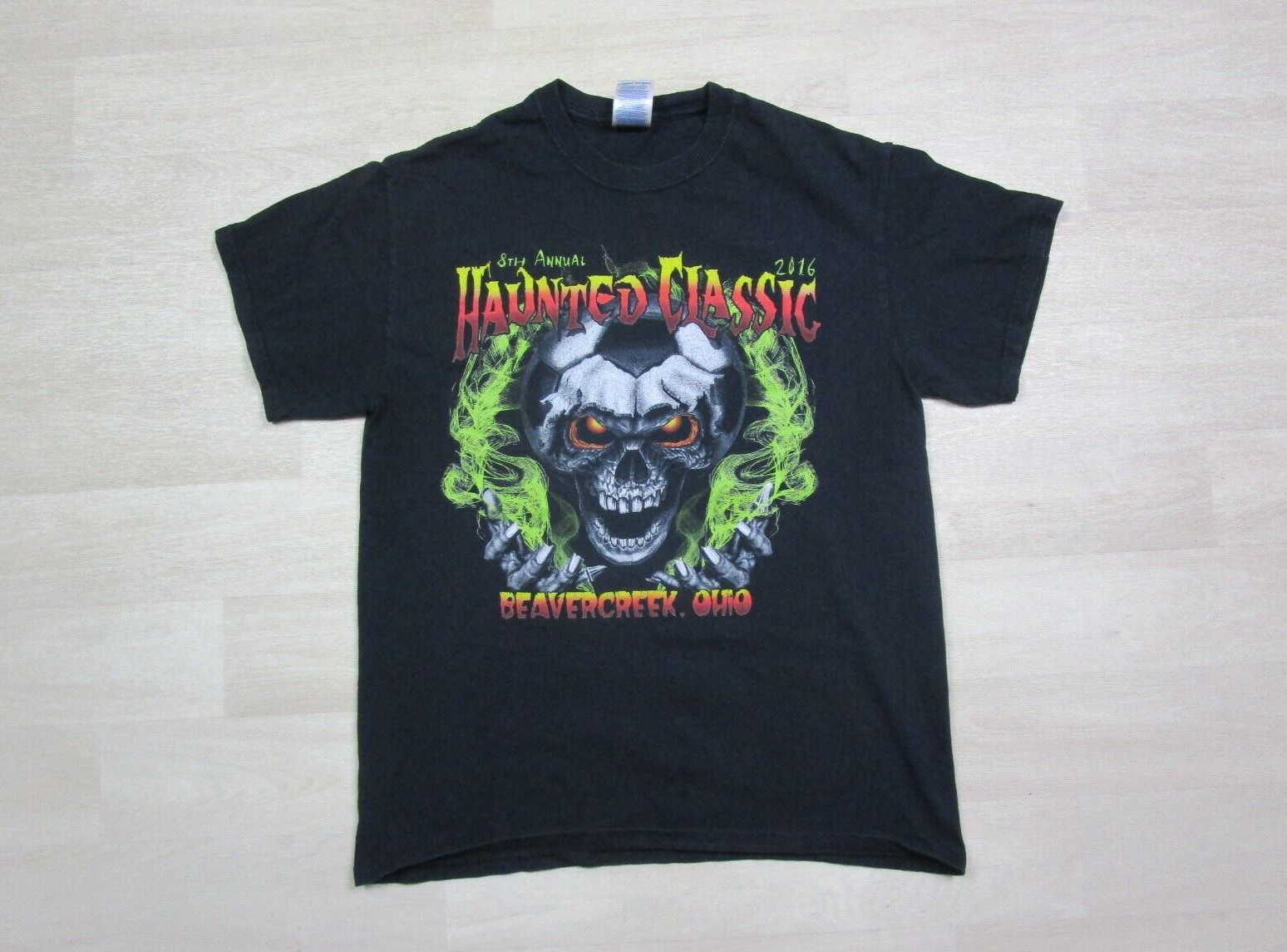 Haunted Classic T Shirt (M) Soccer Tournament Halloween Beavercreek, Ohio Sports