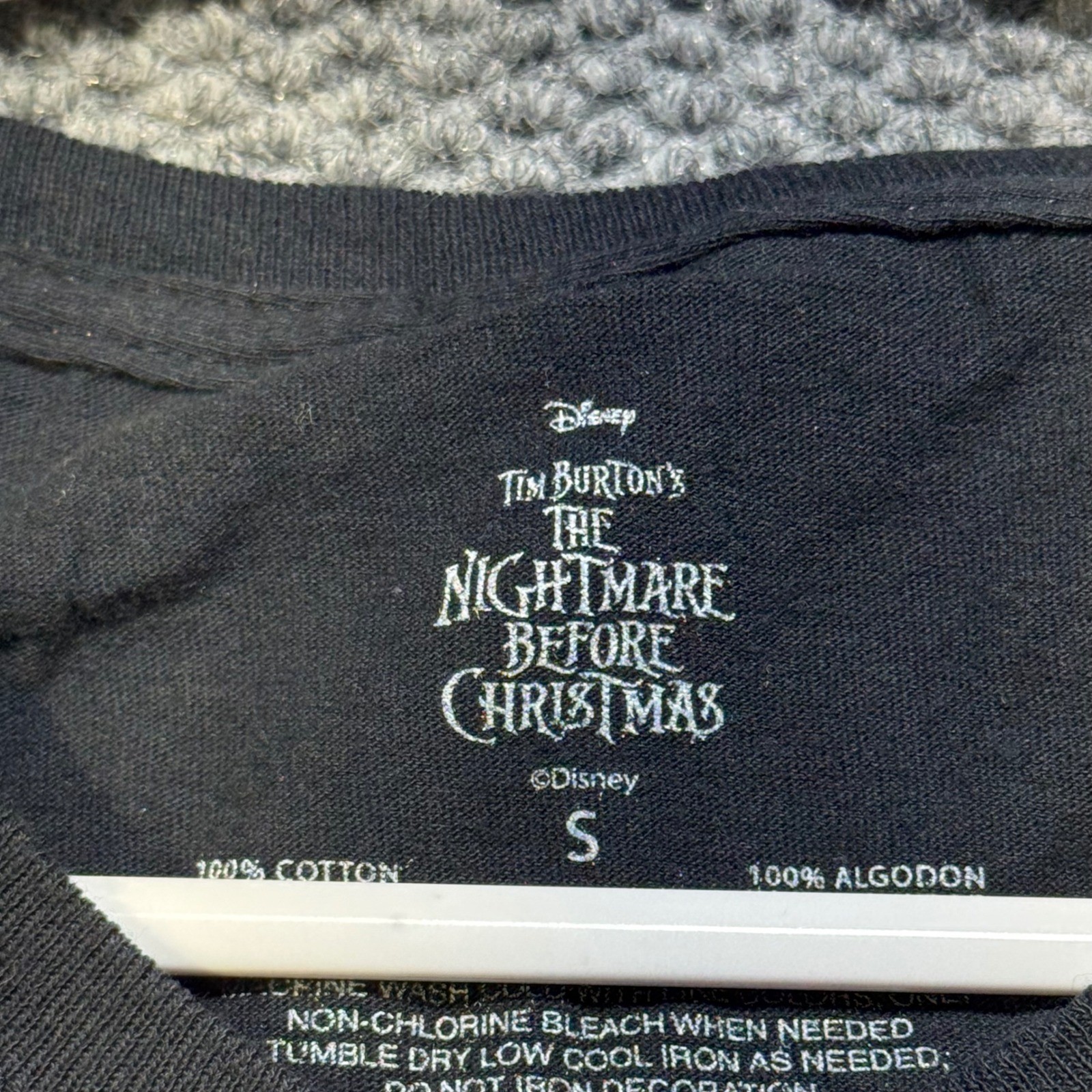 Disney Nightmare Before Christmas Oogie Boogie Green Foil Graphic T-Shirt Small