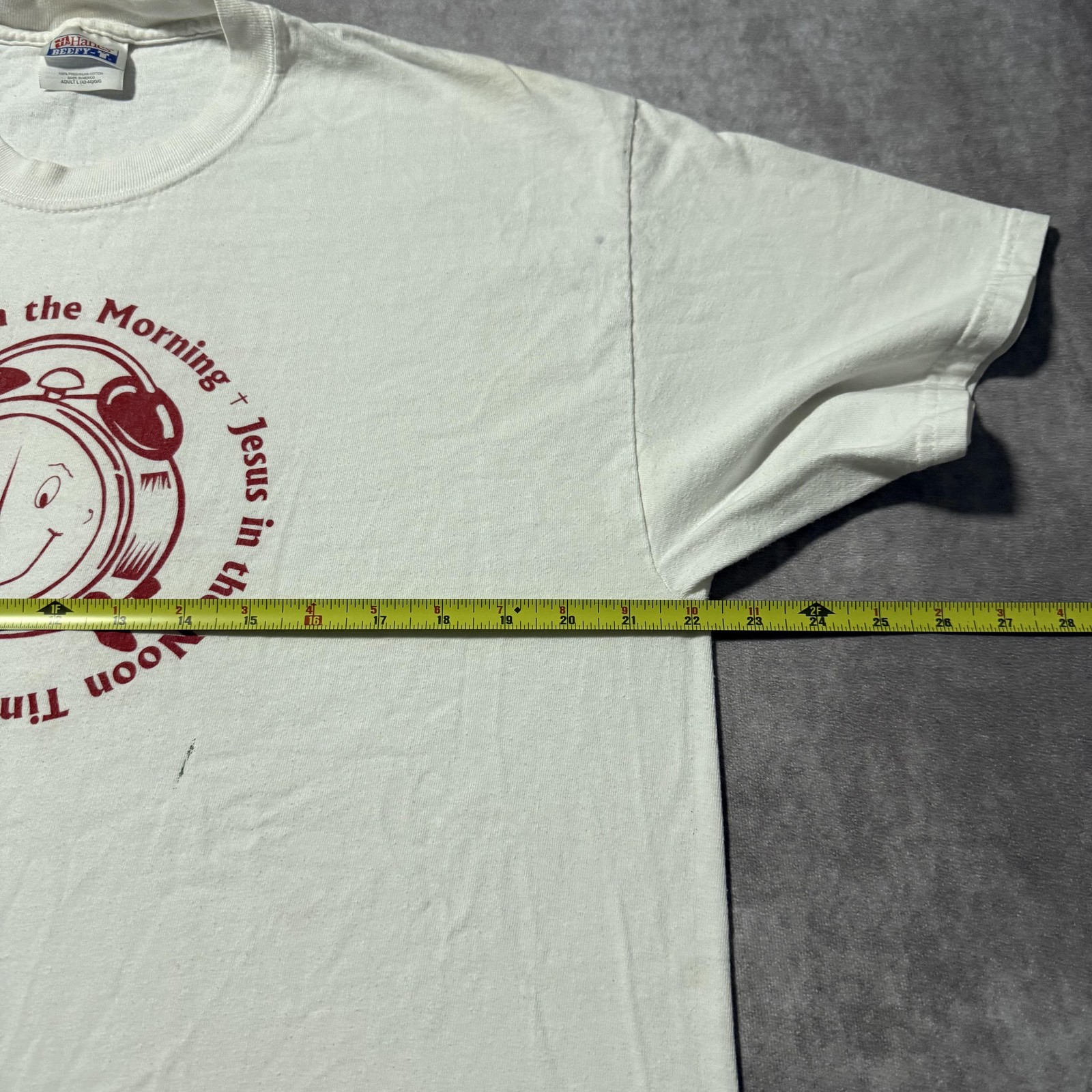 Vintage 90s Jesus 24-7 Shirt Mens L White Christian Clock Funny Graphic Tee