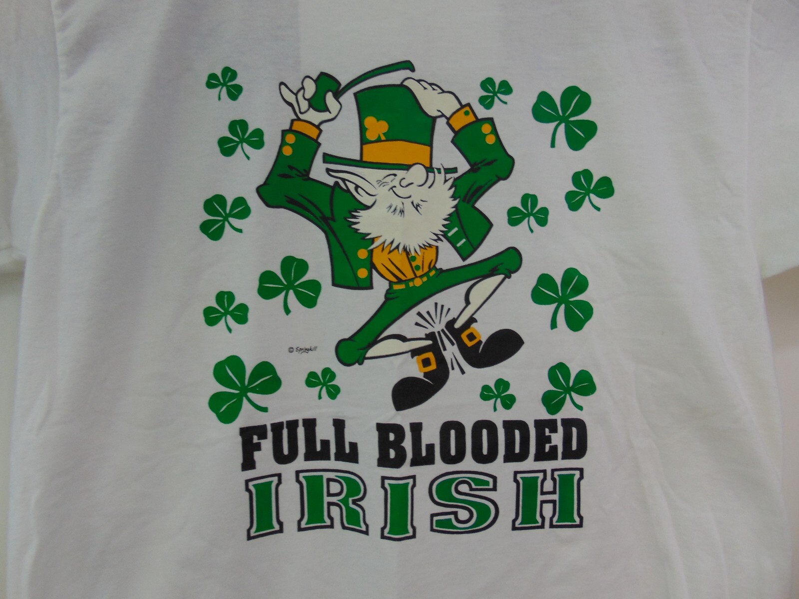 Vtg Late 90s Full Blooded Irish Screen Printed T Shirt St. Patricks Day Mens L
