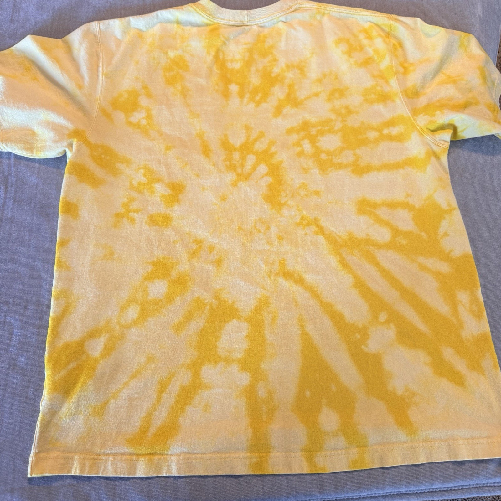 Carhartt Tie Dye Pocket T Shirt Yellow White Workwear Men’s Large USA Style