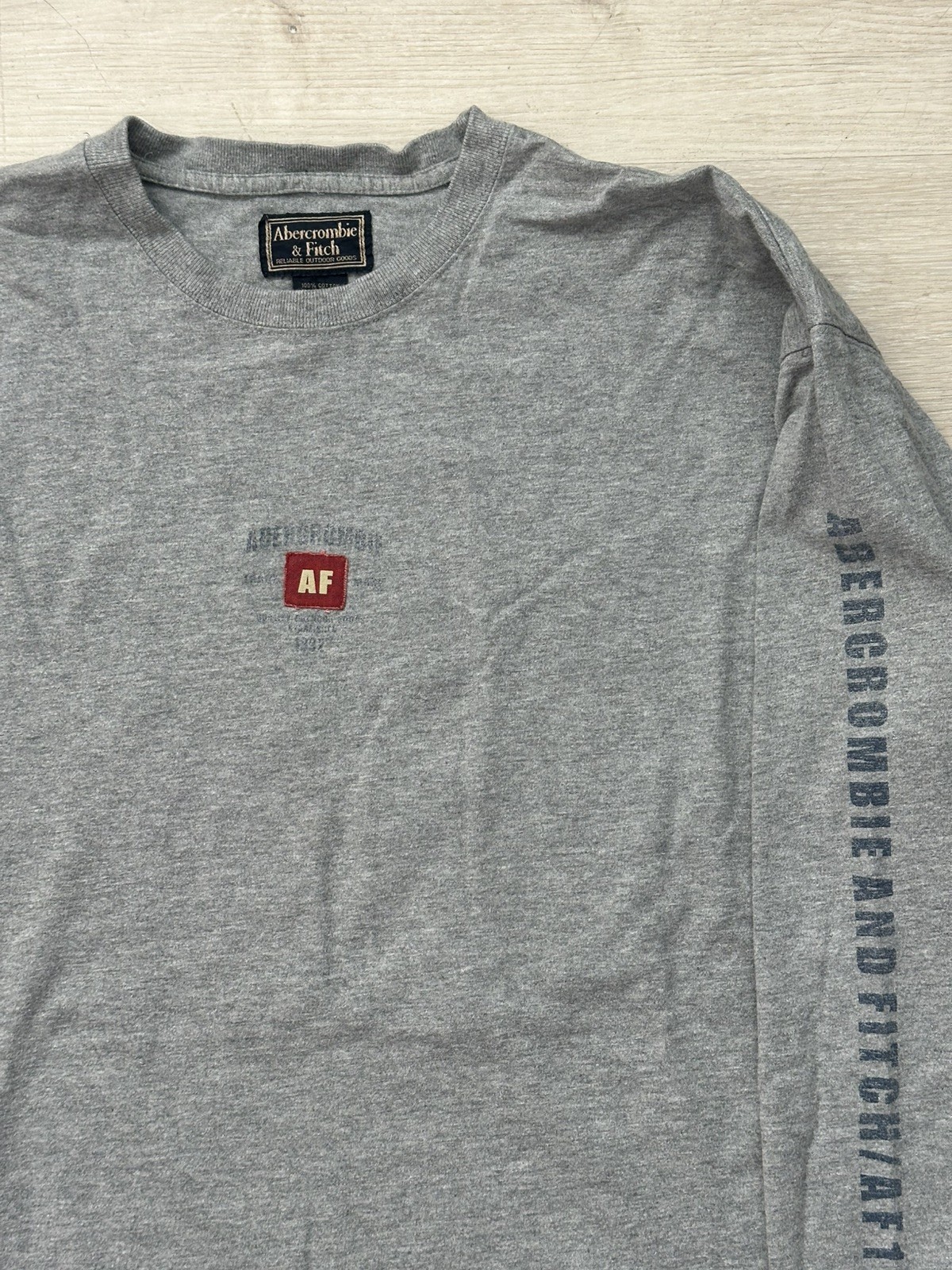 Vintage Abercrombie & Fitch Gray Long Sleeve Shirt Tee 1998 Grey Men’s XLarge
